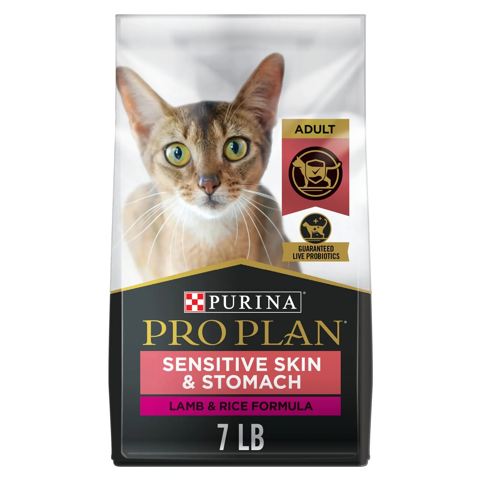 Purina Proplan Sensitive Skin and Stomach Cat Food Lamb and Rice Formula - 7 lb. Bag
