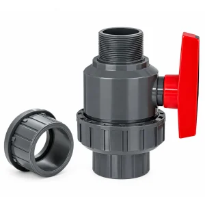 PVC Single Union Ball Valve 3/4"MPT x Socket/FPT