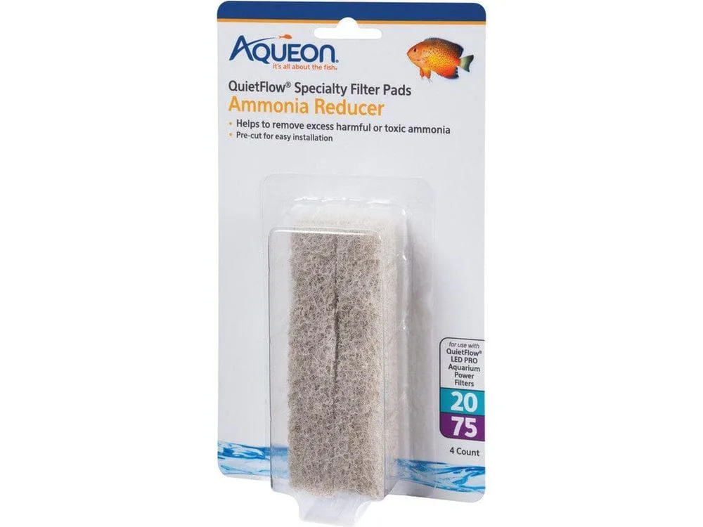 Quiet Flow Specialty Filter Pads Ammonia Reducer 20-75gal, 4ct