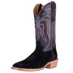 R Watson Boots Men's Black Roughout Vamp 13in Black Cowhide Top
