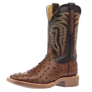 R Watson Boots Men's Kango Tobac Full Quill Ostrich Vamp 11in Chocolate Mestizo Top