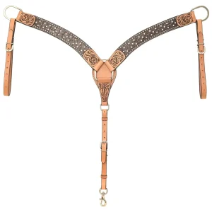 Rafter T Ranch Company Brown Gator Crystal Breast Collar