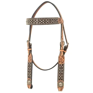 Rafter T Ranch Company Brown Gator Crystal Browband Headstall
