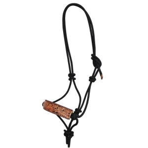 Rafter T Ranch Company Floral and Brown Whipstitch Bronc Noseband Rope Halter