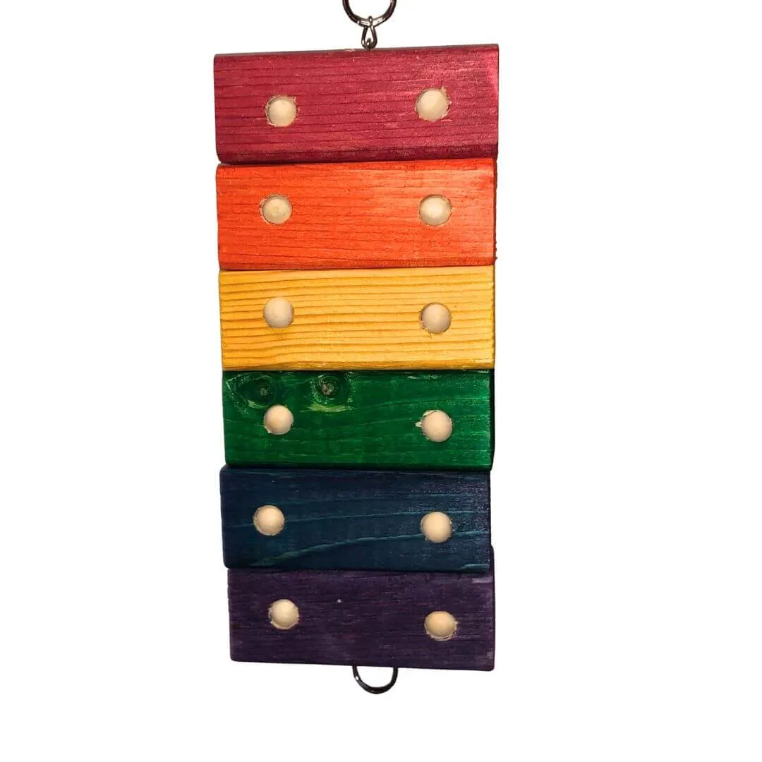 Rainbow Big Bite: Wood Parrot Toy - Image 2