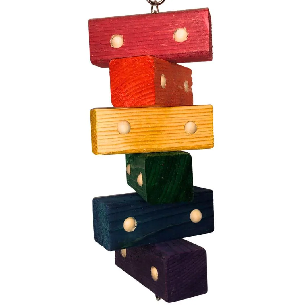 Rainbow Big Bite: Wood Parrot Toy