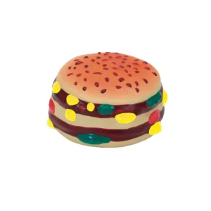 Rascals Latex Dog Toy hamburger Multi-Color 2.5 in