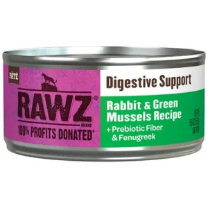 RAWZ Digestive Support Rabbit & Green Mussels Recipe Canned Cat Food