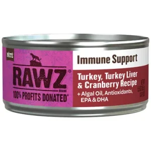 RAWZ Immune Support Turkey, Turkey Liver & Cranberry Recipe Canned Cat Food