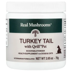 Real Mushrooms, Turkey Tail with Qrill™ Pet, For Dogs & Cats, 2.65 oz (75 g)
