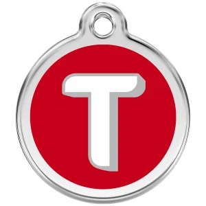 Red Dingo Alphabet Tag Letter T Pet ID