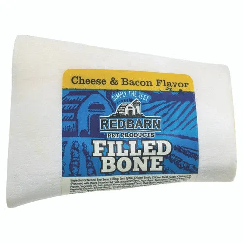 Redbarn Filled Bone Dog Treat Cheese & Bacon 3.5oz SM - Image 2