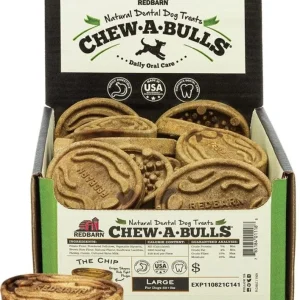 Redbarn Pet Products Chew-A-Bulls Chip Dental Dog Treats Large