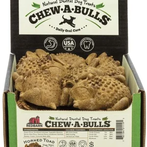 Redbarn Pet Products Chew-A-Bulls Horned Toad Dental Dog Treats Large