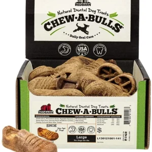 Redbarn Pet Products Chew-A-Bulls Shoe Dental Dog Treats Large