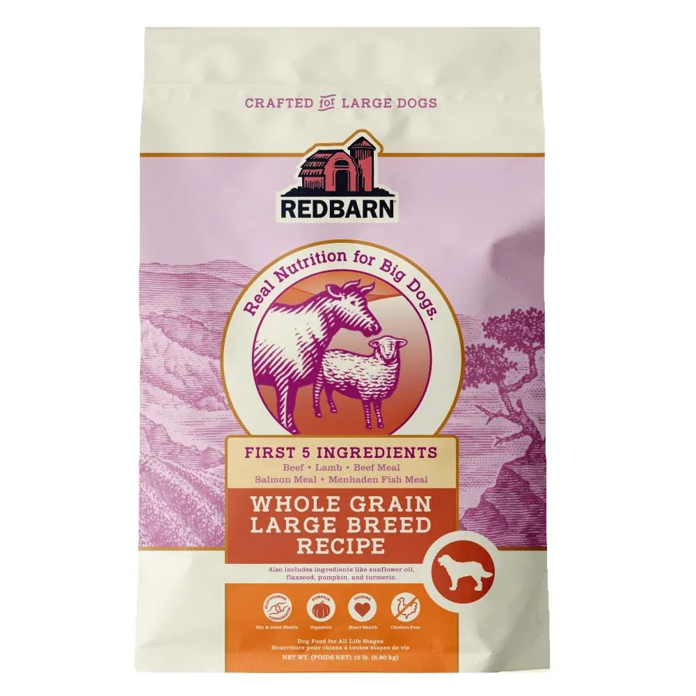 Redbarn Pet Products Whole Grain Large Breed Dry Dog Food Beef & Lamb 15 lb