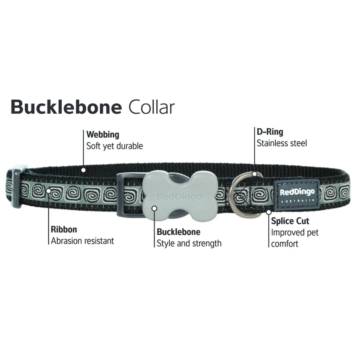 Reflective Bones Turquoise Dog Collar - Image 2