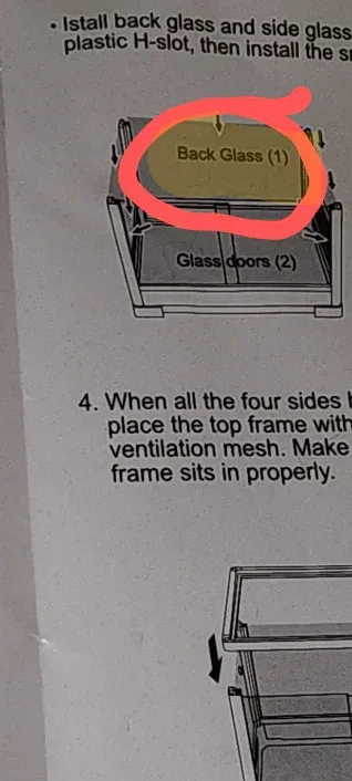 Replacement back panel glass for RK0239 48" x 24" x 24"