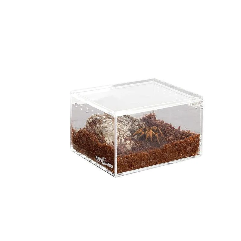 REPTI ZOO 0.15 Gallon 4.1"x3.3"x2.5" Magnetic Acrylic Case, Nano Enclosure Reptile Breeding Box