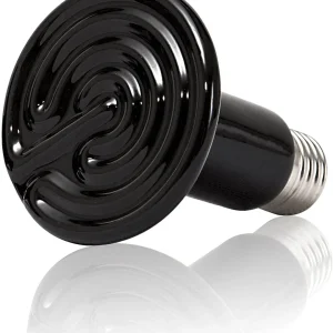 REPTI ZOO 100W Reptile Ceramic Heat Emitter Heating Bulb Black for Reptiles Pets Ceramic Infrared with No Light Emitted