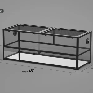 REPTI ZOO 120 Gallon Customed Reptile Cage 48" x 24"x 24" Glass Reptile Terrarium (includes shipping and tax)