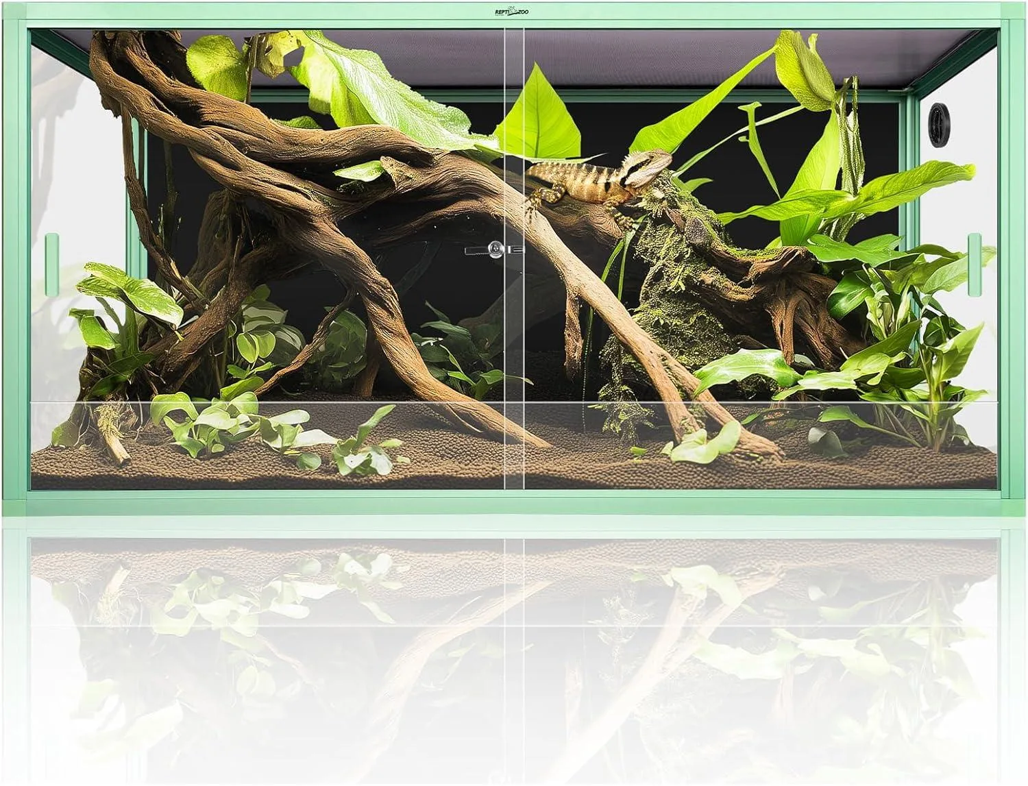 REPTI ZOO 120 Gallon Stackable Aluminum Reptile Terrarium with Tempered Glass