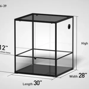 REPTI ZOO 131 Gallon 30" x 28"x 36" Glass Customed Reptile Terrarium Front Opening Reptile tank