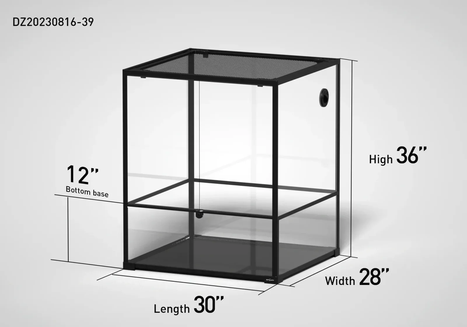 REPTI ZOO 131 Gallon 30" x 28"x 36" Glass Customed Reptile Terrarium Front Opening Reptile tank