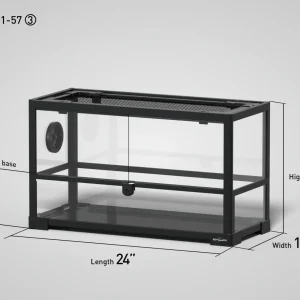REPTI ZOO 15 Gallon 24" x 10"x 14" Glass Reptile Terrarium with front opening Door Custom Reptile Tank (customed reptile cage)