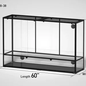 REPTI ZOO 150 Gallon 60" x 16"x 38" Glass Customed Reptile Terrarium Front Sliding Reptile tank