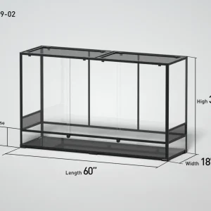 REPTI ZOO 168 Gallon 60" x 18"x 36" Glass Reptile Terrarium with Sliding Door Custom Reptile Tank (customed reptile cage)