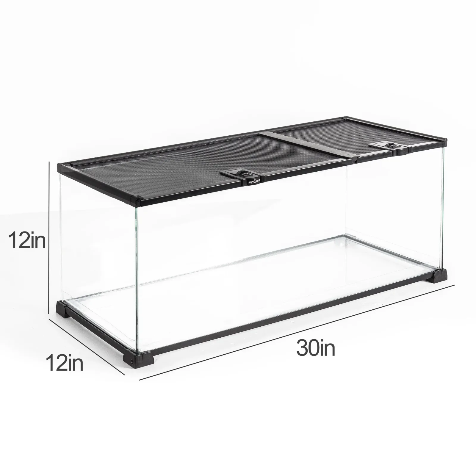 REPTI ZOO 18 Gallon Reptile Enclosures With Double Top Covers And Glass Sides - Image 2