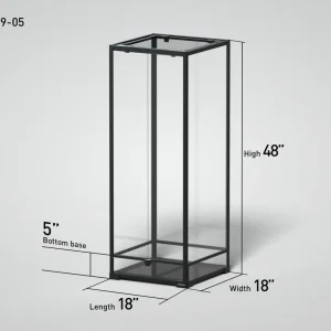 REPTI ZOO 18" x 18"x 48" Glass Reptile Terrarium with Hinge Door Custom Reptile Tank (customed reptile cage)