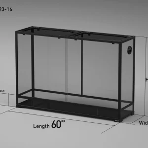 REPTI ZOO 197 Gallon 60" x 18"x 42" Glass Reptile Terrarium with Sliding Door Reptile Habitat Tank (customed reptile cage)