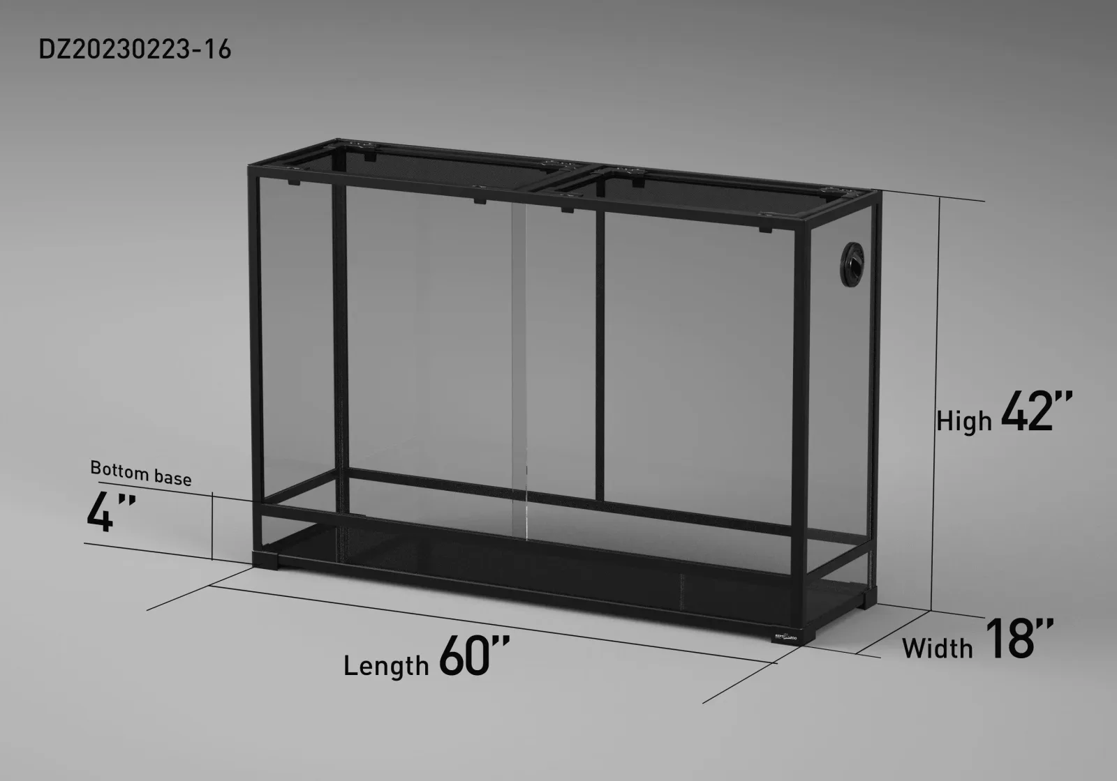 REPTI ZOO 197 Gallon 60" x 18"x 42" Glass Reptile Terrarium with Sliding Door Reptile Habitat Tank (customed reptile cage)