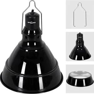 REPTI ZOO 2 in 1 Deep Dome Reptile Light Fixture Adjustable Lamp Holder Max 200W RL19