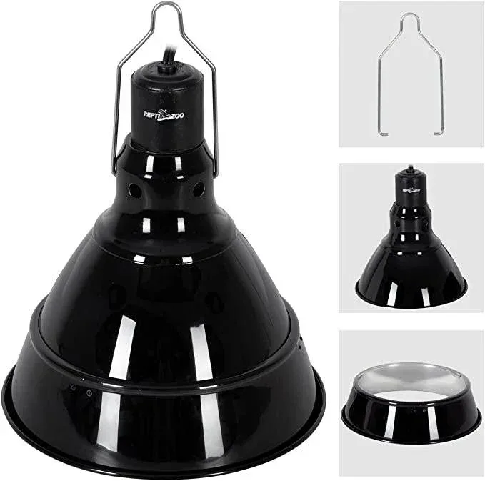 REPTI ZOO 2 in 1 Deep Dome Reptile Light Fixture Adjustable Lamp Holder Max 200W RL19