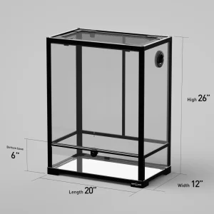 REPTI ZOO 20" x 12"x 26" Glass Reptile Terrarium Front Opening Reptile Habitat Tank (customed reptile cage)
