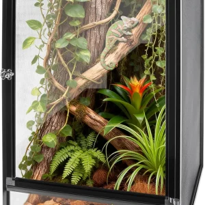 REPTI ZOO 2026 New Arrival Vertical Reptile Terrarium Foldable Screen Cage