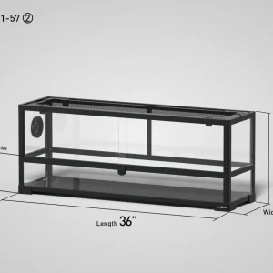 REPTI ZOO 22 Gallon 36" x 10"x 14" Glass Reptile Terrarium with Sliding Door Custom Reptile Tank (customed reptile cage)