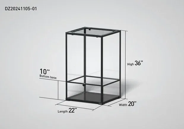 REPTI ZOO 22" x 20"x 36" Glass Reptile Terrarium with Hinge Door Custom Reptile Tank (customed reptile cage)