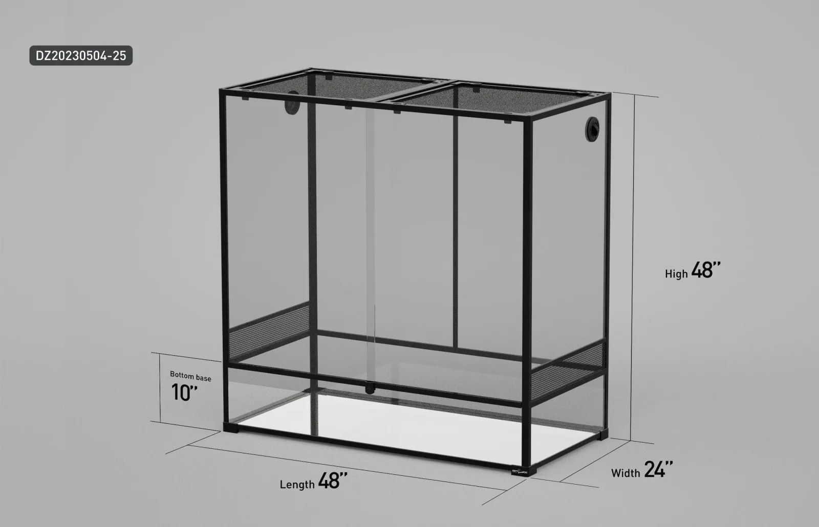 REPTI ZOO 240 Gallon Customed Glass Reptile Terrarium 48" x 24"x 48" (includes shipping and tax))