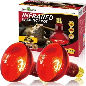 REPTI ZOO 2PCS 100W Infrared Reptile Heat Lamp Infrared Basking Spot Light IFL100