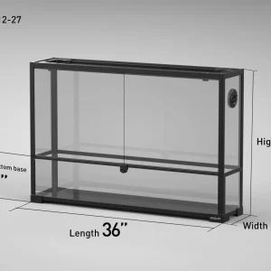 REPTI ZOO 30 Gallon 36" x 8"x 24" Glass Reptile Terrarium with Front Opening Door Reptile Habitat Tank (customed reptile cage)