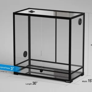 REPTI ZOO 30" x 15"x 30" Glass Reptile Terrarium Front Opening Reptile Habitat Tank (customed reptile cage)
