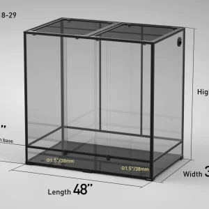 REPTI ZOO 300 Gallon 48" x 30"x 48" Glass Reptile Terrarium with Sliding Door Reptile Habitat Tank (customed reptile cage)