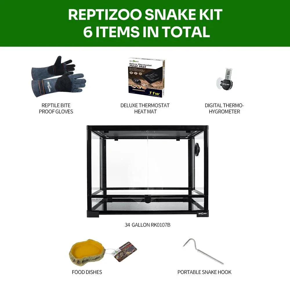REPTI ZOO 34 Gallon 24‘’x18''x18'' Snake Tank Starter Kit - Image 2