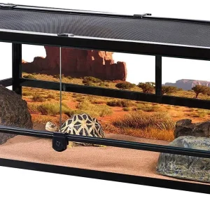 REPTI ZOO 35.3 Gallon 36" x 18"x 12" Full Glass Reptile Terrarium, Front Opening Reptile Tank for Bearded Dragon Gecko Tortoise Snake RK0118