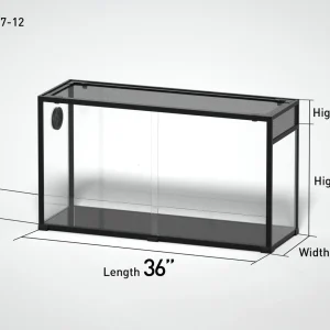 REPTI ZOO 36" x 12"x 20" Glass Reptile Terrarium with Sliding Door Custom Reptile Tank (customed reptile cage)