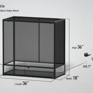 REPTI ZOO 36" x 18"x 36" Glass Reptile Terrarium with Sliding Door Custom Reptile Tank (customed reptile cage)